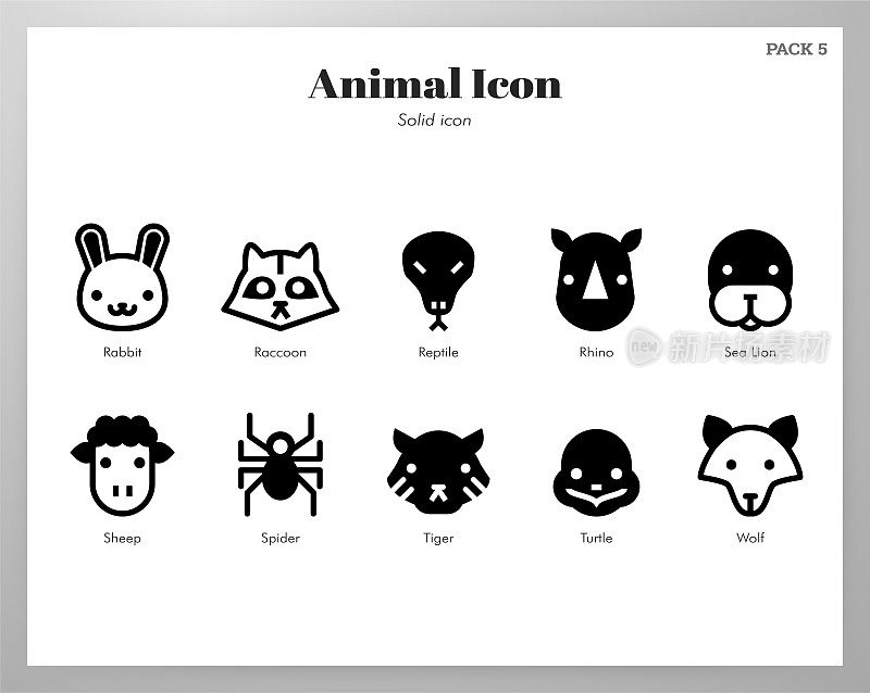 Animal icons Solid pack